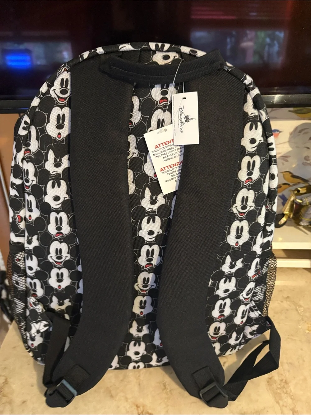 Walt Disney World Mickey Mouse lg Backpack - Black & White
